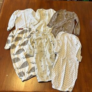 Lot of six 0-3M Sleep gowns
